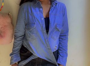 Light Blue Ripped Denim Jacket🐋🦋