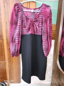 Women Snack Print Square Neck Dress