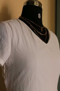 White V Neck Pocket Dress