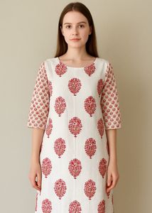 Floral Print Cotton Kurta
