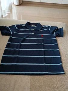 Ralph Lauren Polo Collar blue stripe t-shirt