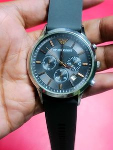 EMPORIO ARMANI Men Analog Gunmetal-Toned Chronogra