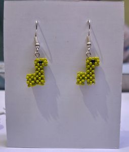 Beaded Dinosaur Earrings