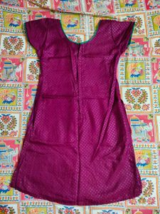 Purple Embroidered Kurtha Set