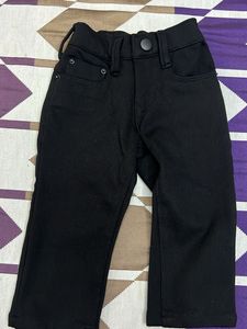 Versatile Black Kids' Slim-Fit Pants