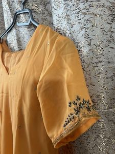 Elegant Orange Patiala Salwar Kameez