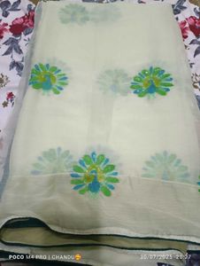 Elegant Green Saree &amp; Blouse