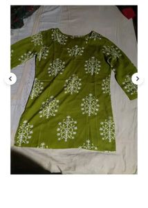 Green Embroidered Kurti Top