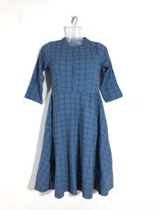 Dark Blue Checked Dress (Women’s)
