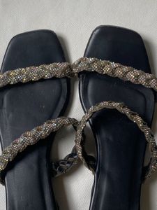 Truffle collection Sparkly Black Flats