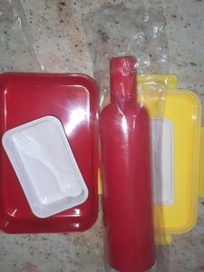New Plastic Lunch Boxwith Water Bottle For Kid