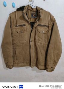 Stylish Polic Color Fur Lined Jacket