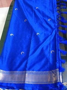 Blue Color Brand New Sareewith blouse Piece.