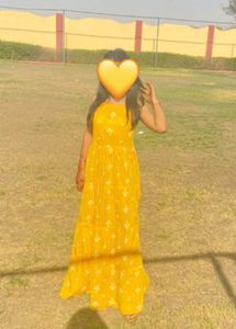 Yellow Floral Long Maxi Dress