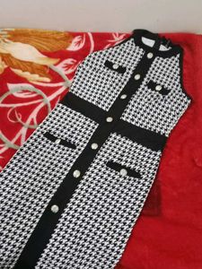Houndstooth Sleeveless Dress