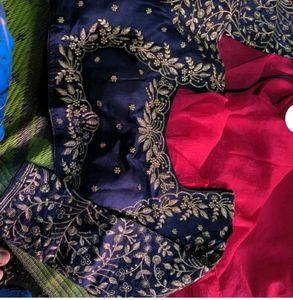 New Saree With Stitched Blouse