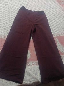 Burgundy Wide Leg Pants