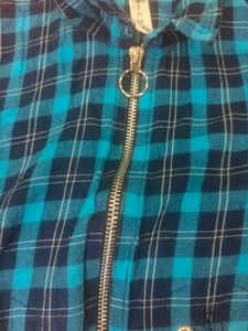 Blue Zipper Top With Skirt