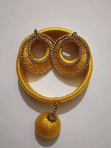Yellow Earrings & Bangle Set
