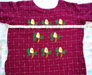 Maroon Embroidery Kurti