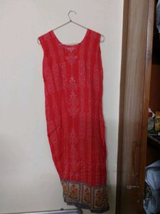 Red Printed Kurta