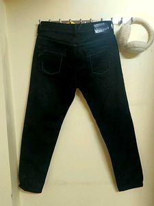 A Black Cotton With Lycra Jeans