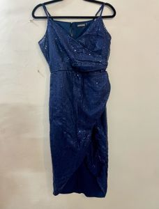 Navy Sequin Bodycon Dress