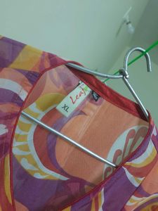 Up Down Floor Length Kurta (Orange &amp; Purple)