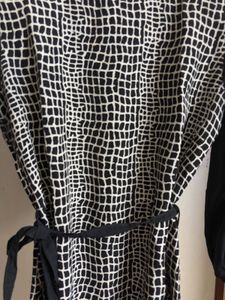 Sexy Crocodile Silk Dress With Belt
