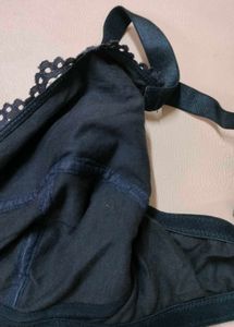 Elegant Navy Blue Lace Bra
