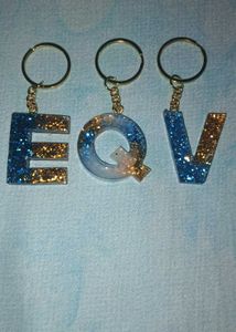 Sparkly Letter Keychains