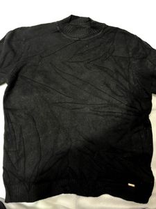 Black Turtleneck Knit Sweater