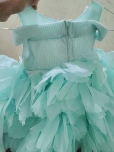 Aqua Ruffle Party Dress