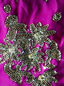 Magenta Embellished Saree