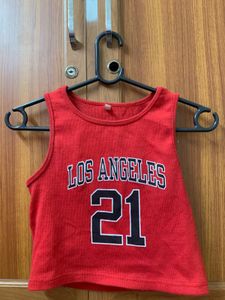 Red Los Angeles Crop Top
