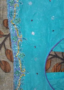 Turquoise Embellished Blouse Piece