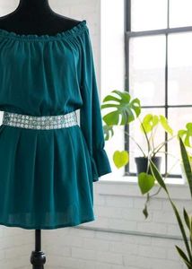 Green Off-Shoulder top