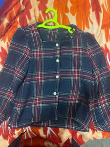 Tweed Top With Beautiful Pearl Buttons