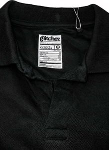 BlackPolo TShirt with White Trim Size:M