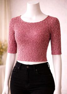Mauve Lace skirt blouse