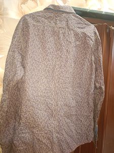 Men Brown Slim Fit Print Full Sleeves Party Shirt