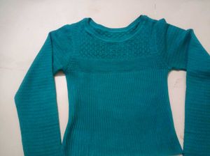 Teal Knit Pullover Sweater