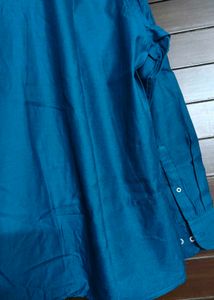 Richlook Men Blue Textured Cotton Party Shirt