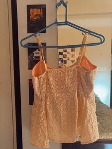 Embroidered Peach Tank Top