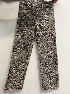 H&amp;M Leopard Print Straight Leg Jeans