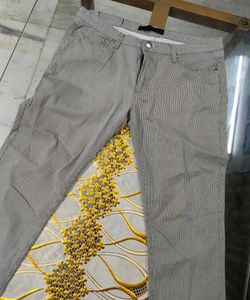 Grey Strip Skinny Jeans For Women