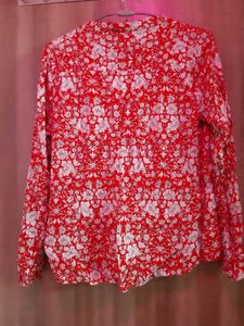Floral Red Blouse