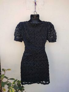 LULUS Always For You Black Puff Sleeve Mini Dress