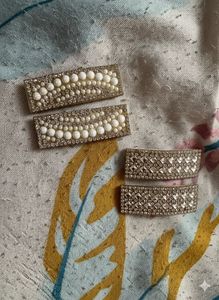 Pearl &amp; Rhinestone Hair Clips (Set of 4)
