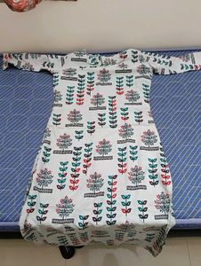 Printed White Kurta